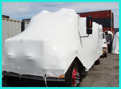 Shrink Wrapped Fire Truck